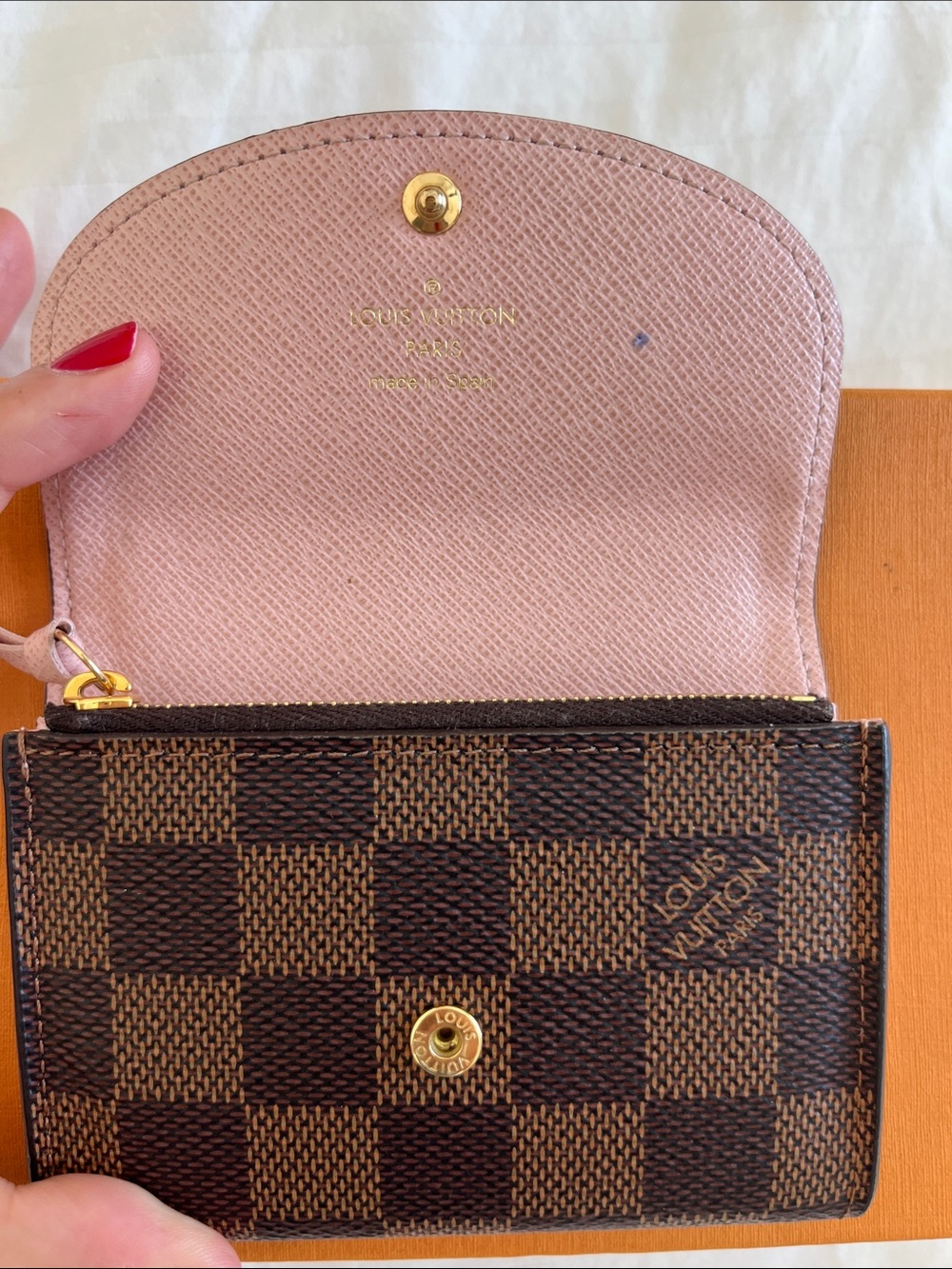 Louis Vuitton Damier Ebene Checkerboard Compact Wallet in Brown - Picture 4 of 10